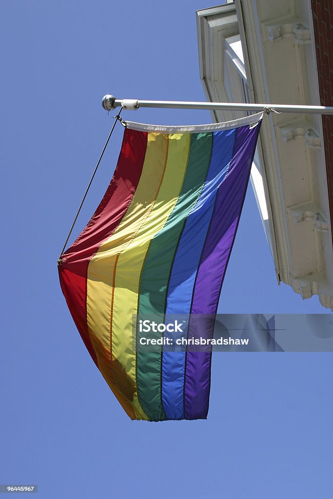 Gay Pride Flagge - Lizenzfrei Fliegen Stock-Foto