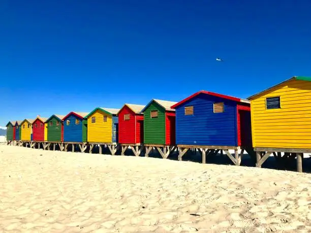 multicolored beach houses in Capetown