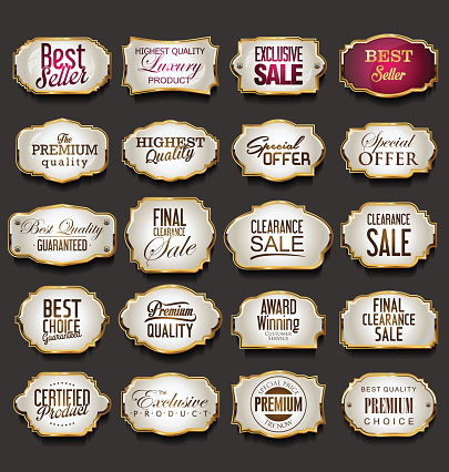 golden frames and labels collection