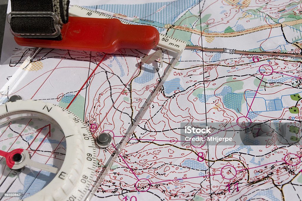 Orienteering Ausstattung - Lizenzfrei Abzeichen Stock-Foto