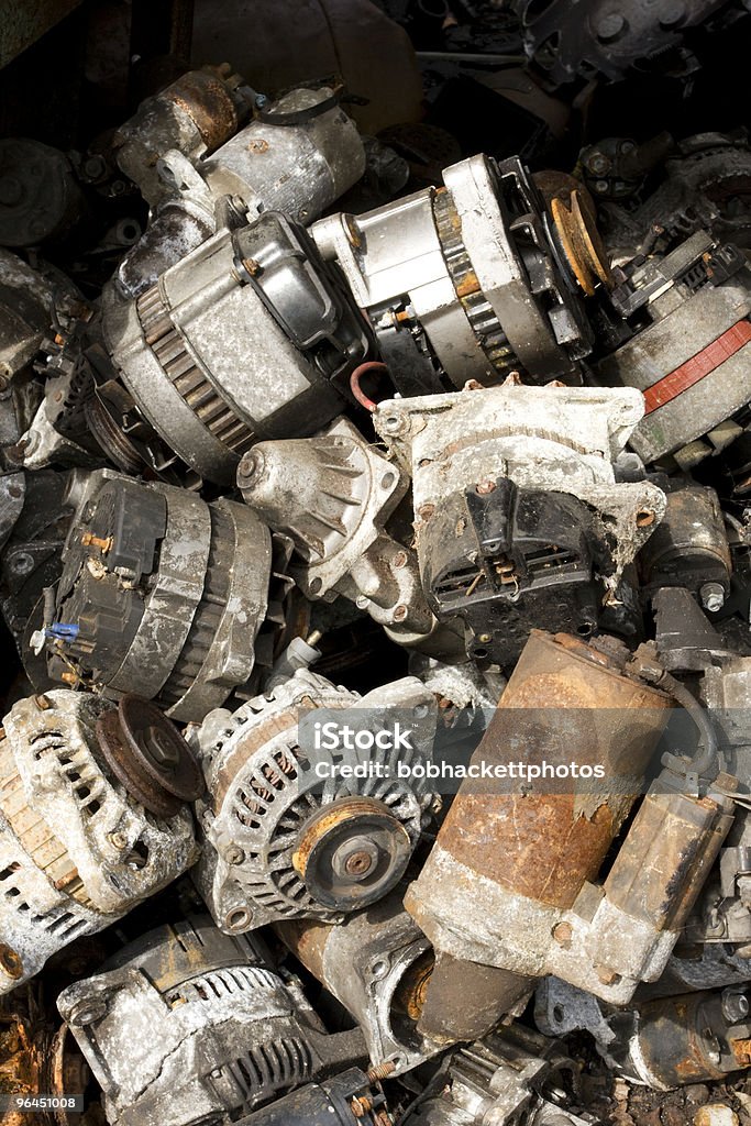 old  alternators  Broken Stock Photo
