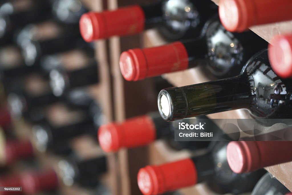 Wine bottles in cellar  Wine Rack Stock Photo