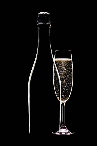 champagne silhouette stock photo