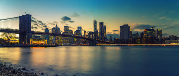 istock Brooklyn bridge and Manhattan at dusk 964536336
