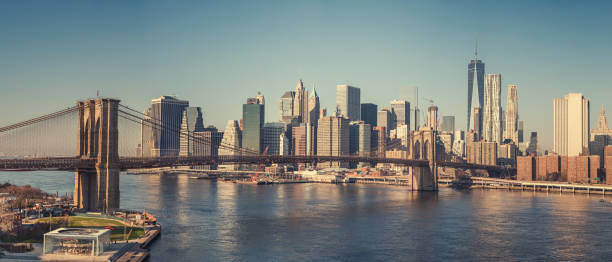 istock Brooklyn bridge and Manhattan at sunny day 964536414