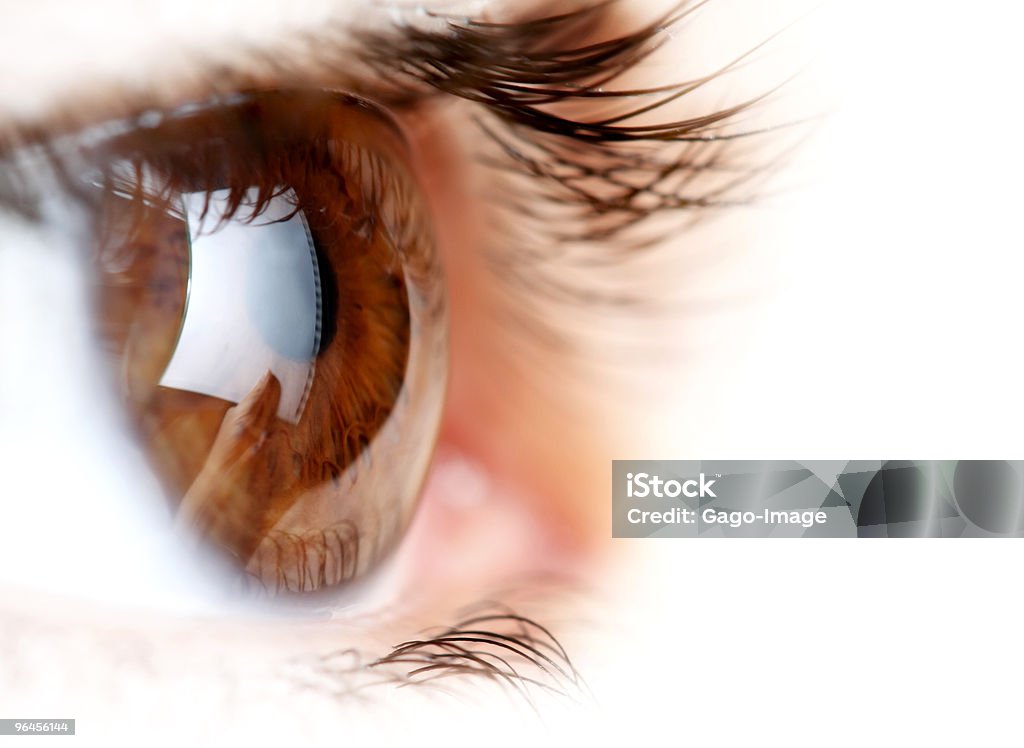 Braune Augen - Lizenzfrei Spiegelung Stock-Foto