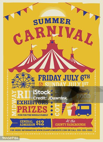 istock Colorful Summer Carnival Poster design template 964569164