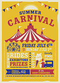 istock Colorful Summer Carnival Poster design template 964569164