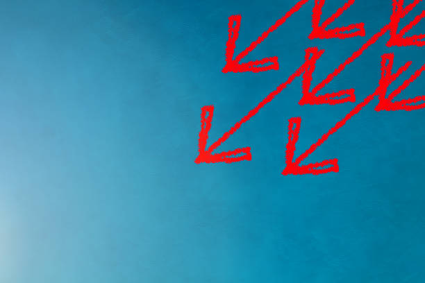 RED arrow draw line direction ideas concept on  clor chalk board with free copyspace for your creativity ideas texts