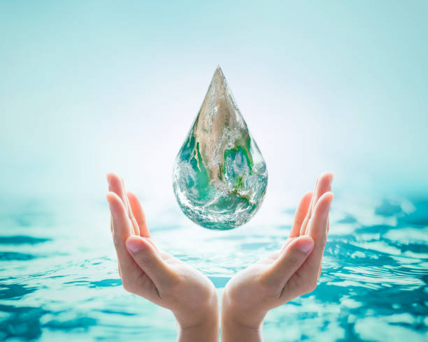 istock Save water, save earth and go green, environment protection campaign concept: Elements of this image furnished by NASA 964579468