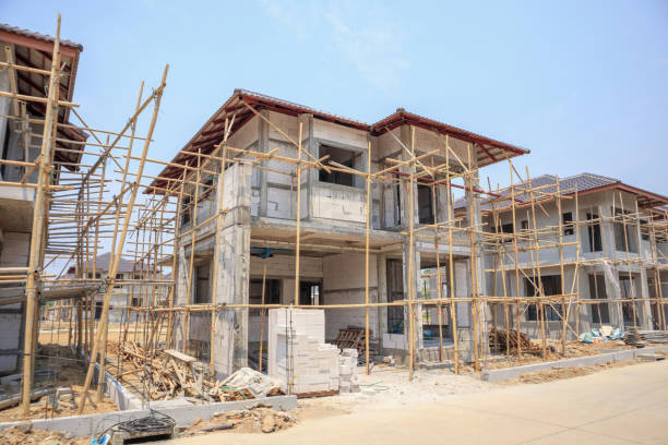 istock house under construction with autoclaved aerated concrete block structure at building site 964582250
