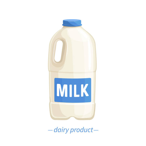 ilustrações de stock, clip art, desenhos animados e ícones de vector bootle milk. - jarro de leite