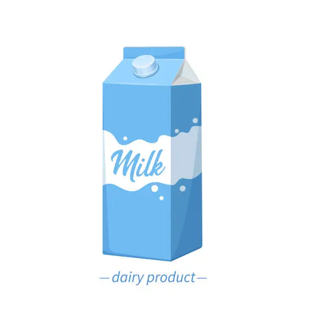 Vector illustration of Vector milk carton icon.