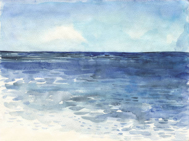 istock Ocean watercolor hand painting illustration 964594960
