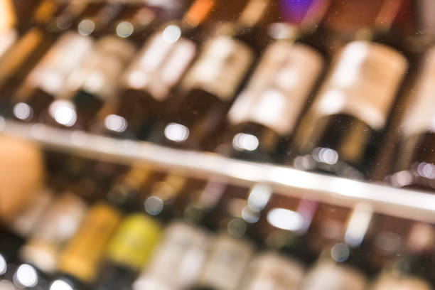 istock Bokeh Background of shopping in wine store 964642706
