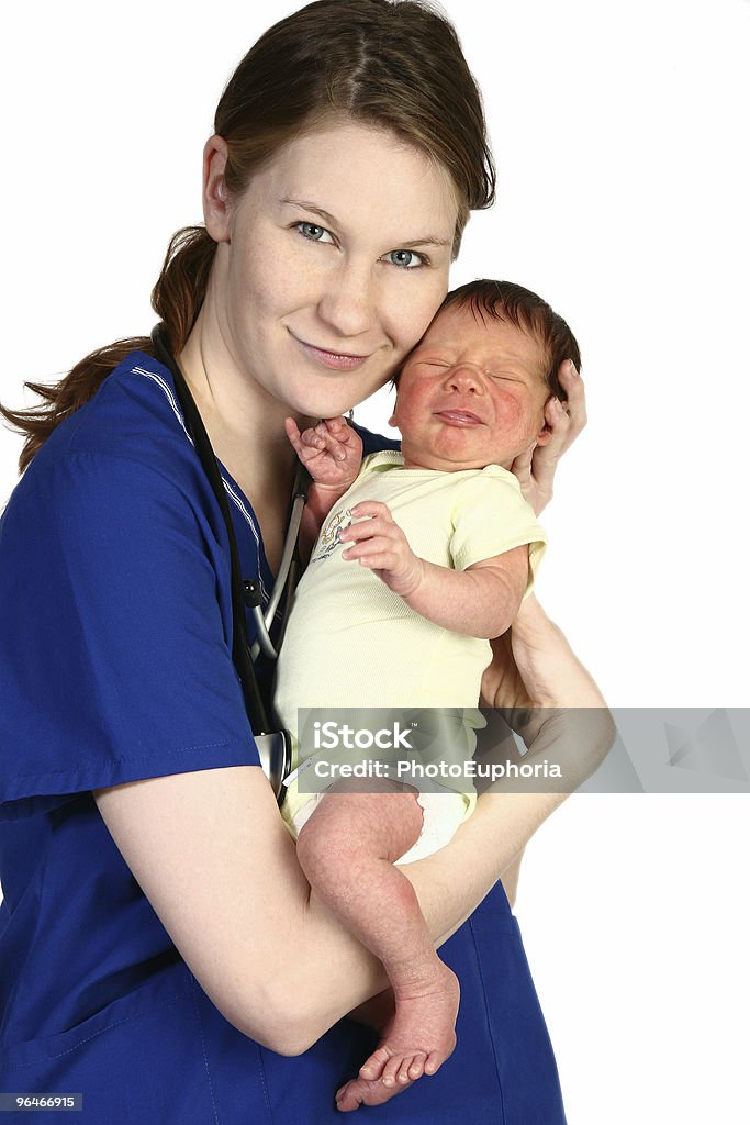 아기가 신생아 및 간호사 - 로열티 프리 산파 스톡 사진