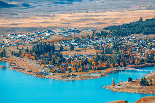 istock Lake Tekapo autumn view lookout from Mt. John 964669356