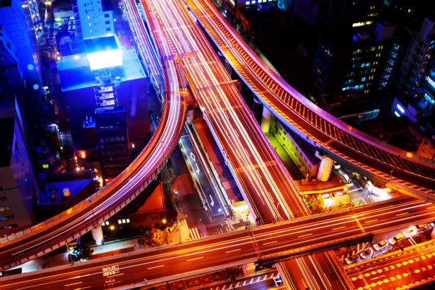 istock Osaka Expressway and Highway top view, Japan. 964689298