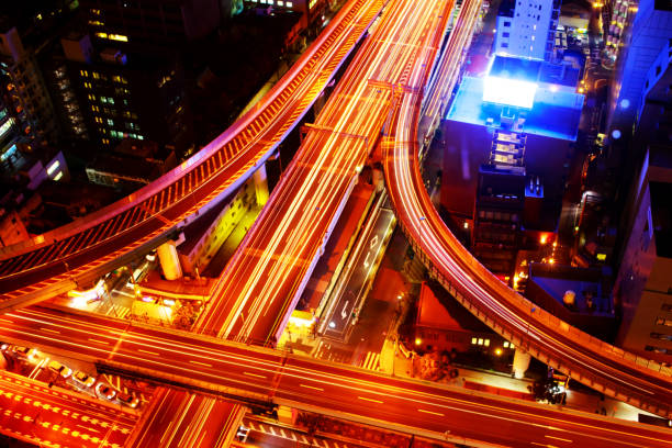 istock Osaka Expressway and Highway top view, Japan. 964689432
