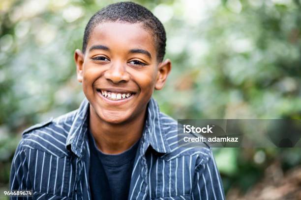 Young Black Boy Portrait Stock Photo - Download Image Now - Teenager, African-American Ethnicity, Teenage Boys