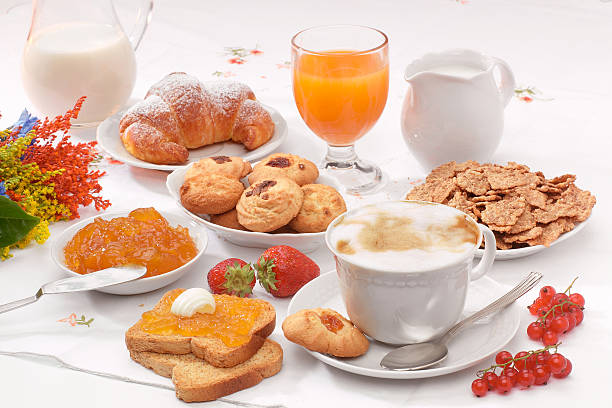 el desayuno - flower cherry cup tea fotografías e imágenes de stock