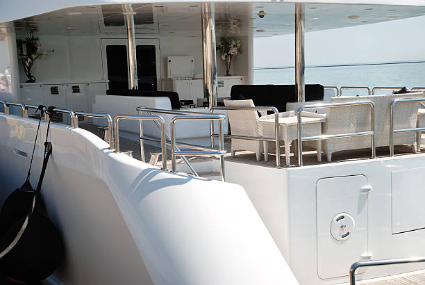 istock Interior of white yacht on an anchor 96469263