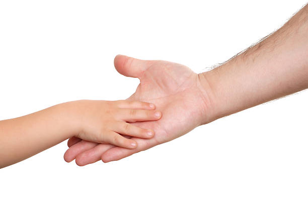 istock Hand shake of the child and father 96469408
