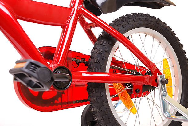 istock New red children's bicycle on white 96469409