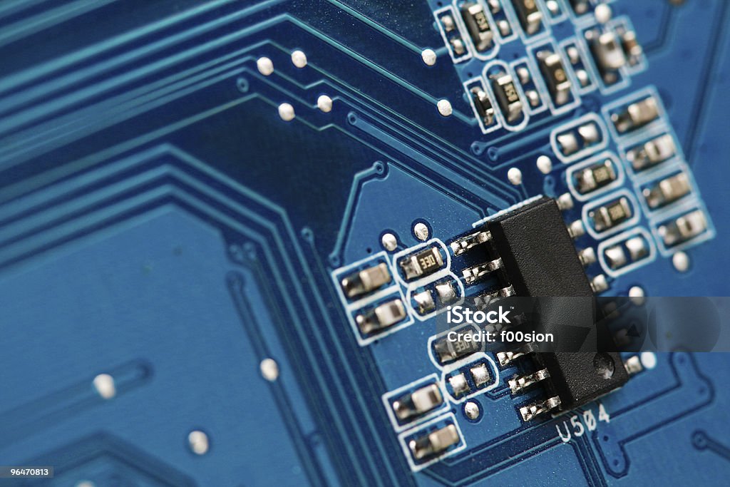 Placa de circuito impreso - Foto de stock de Azul libre de derechos
