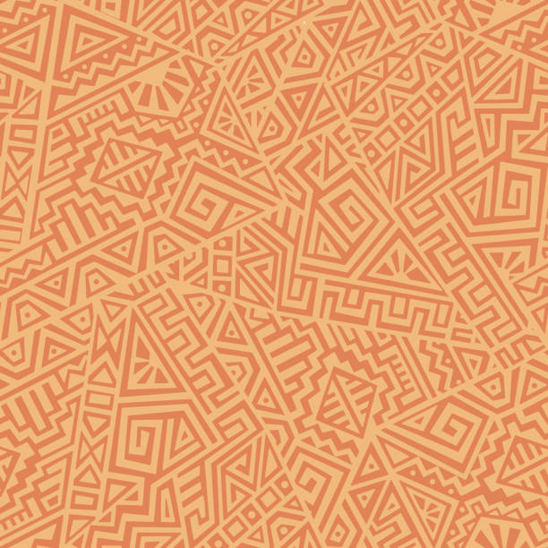 Creative Vector Seamless Pattern Creative Ethnic Style Square Seamless Pattern. Unique geometric vector swatch. Perfect for screen background, site backdrop, wrapping paper, wallpaper, textile and surface design. Trendy boho tile. inca stock illustrations
