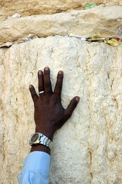 istock Hand on the rock - wailing wall, jerusalem 96475727