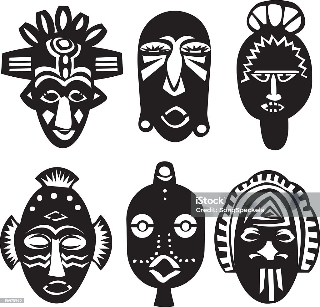 Máscaras africano - Vetor de Máscara royalty-free