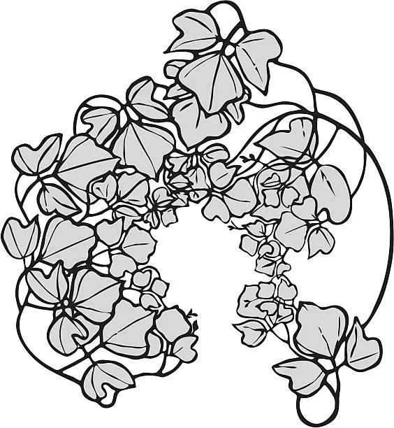 Vector illustration of Kudzu Wreath