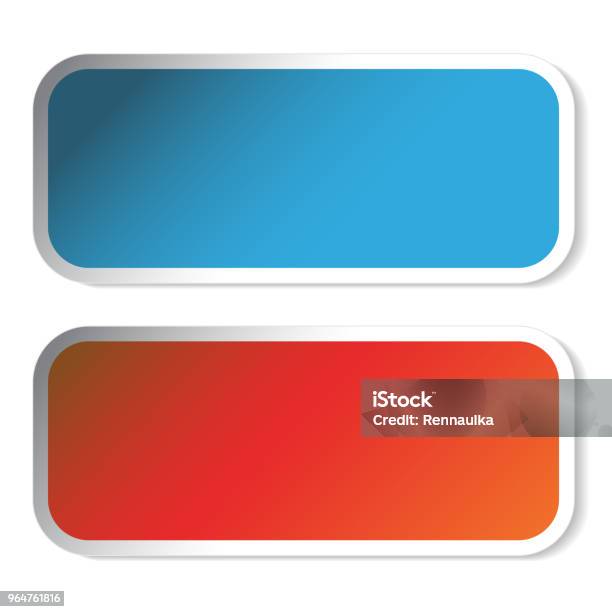 Vector Rectangle Stickers Blue And Red Stock Illustration - Download ...