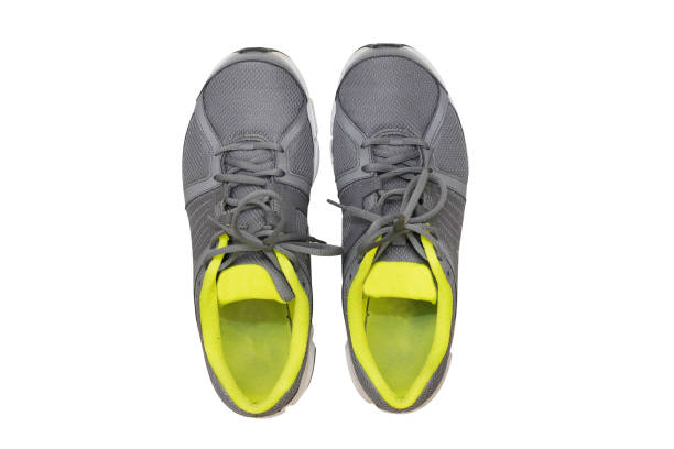 istock isolated  top view of sport shoes 964762122