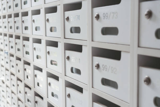 istock Background of building entrance mail boxes 964762852
