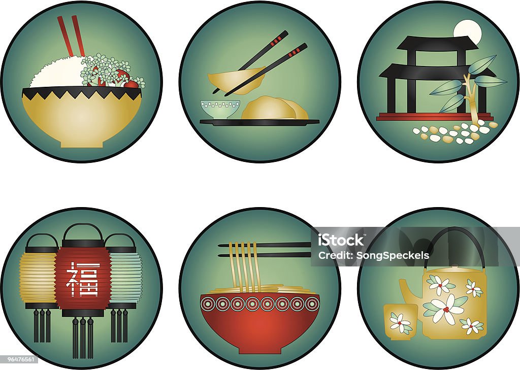 Iconos de restaurante chino - arte vectorial de Dumpling libre de derechos