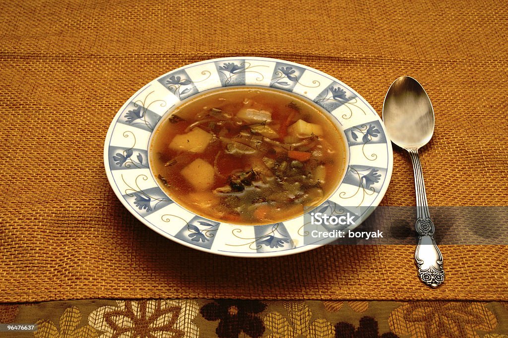 Rosyjski shchi mięso Miska na zupę - Zbiór zdjęć royalty-free (Barszcz)