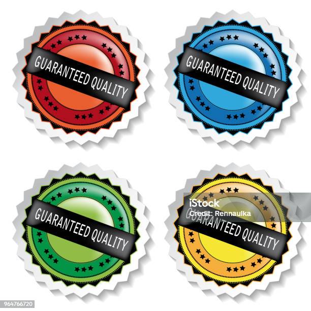 Quality Aceived Sticker Vector Stickers Labels Guaranteed Quality Stock Illustration - Download ...