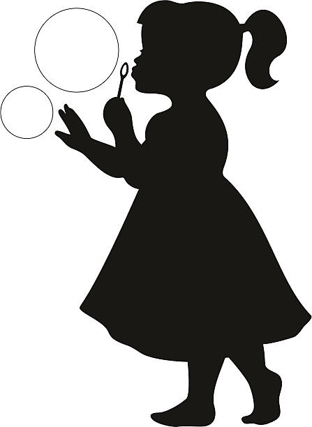 illustrations, cliparts, dessins animés et icônes de mignonne petite fille souffle des bulles - bubble child bubble wand blowing