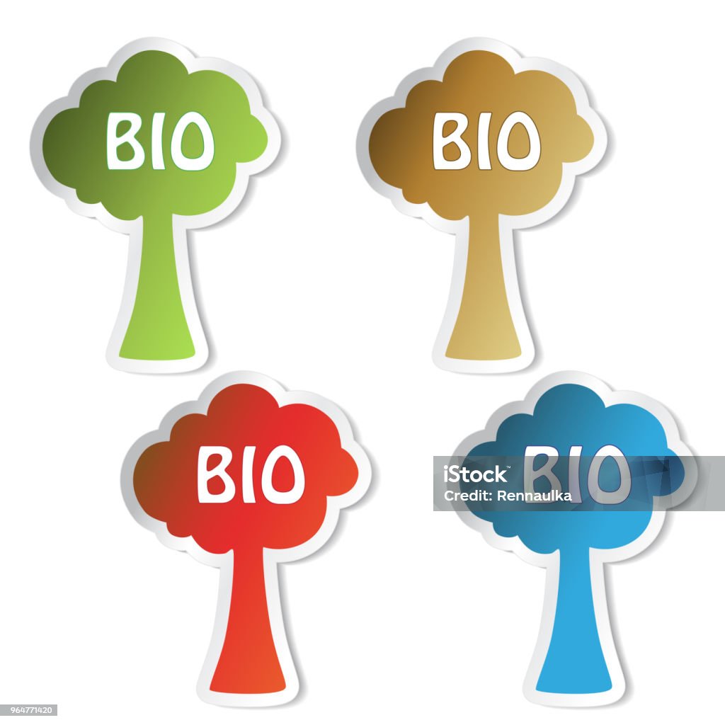 Bio Bio Tree Vector Bio Tree Symbols Stickers Stock Illustration - Download Image ...