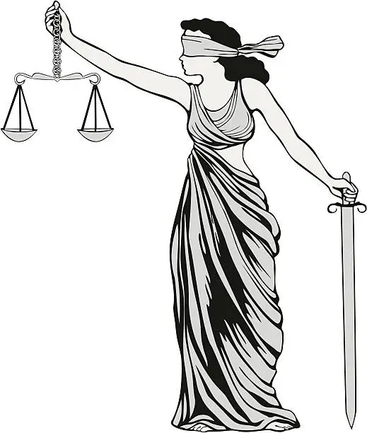 Vector illustration of Lady Justice Illustration