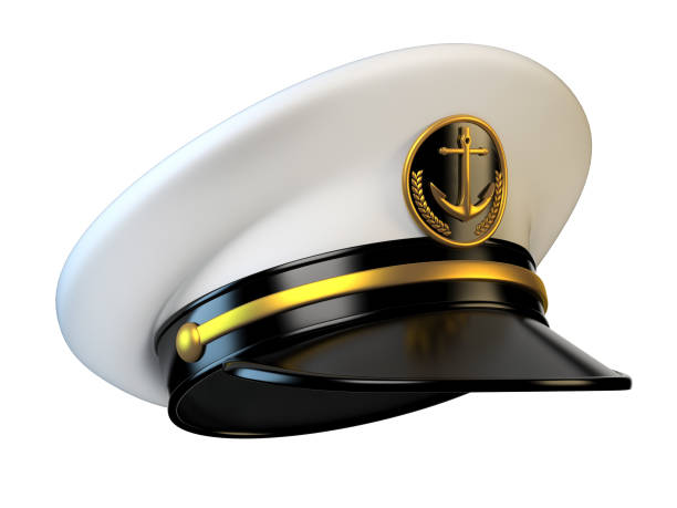 Navy cap, ship officer, admiral, sailor, naval captain hat Navy cap, ship officer, admiral, sailor, naval captain hat  3d rendering marines navy sea captain stock pictures, royalty-free photos & images