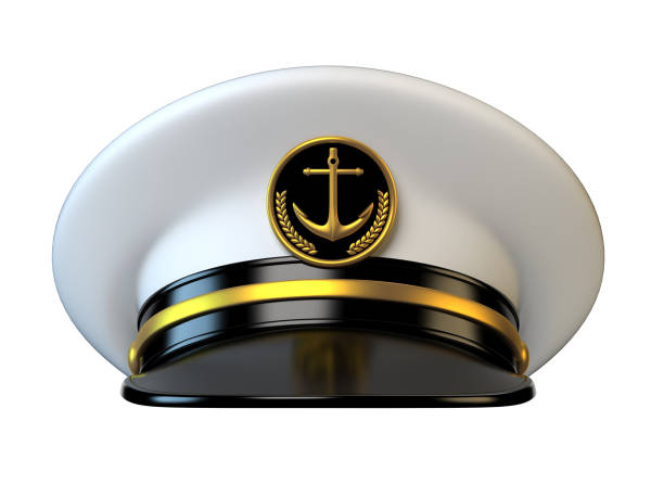 berretto della marina, ufficiale di nave, ammiraglio, marinaio, cappello da capitano navale - captain foto e immagini stock
