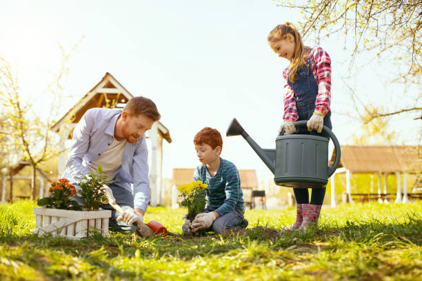 istock Cheerful nice girl holing a watering can 964793030