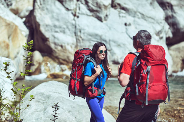 istock Traveling is a tourist route with a backpack. 964797356