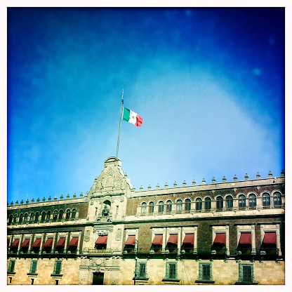 The main entrance with the Bell of Freedom, Palacio Nacional, Mexico City, Mexico.