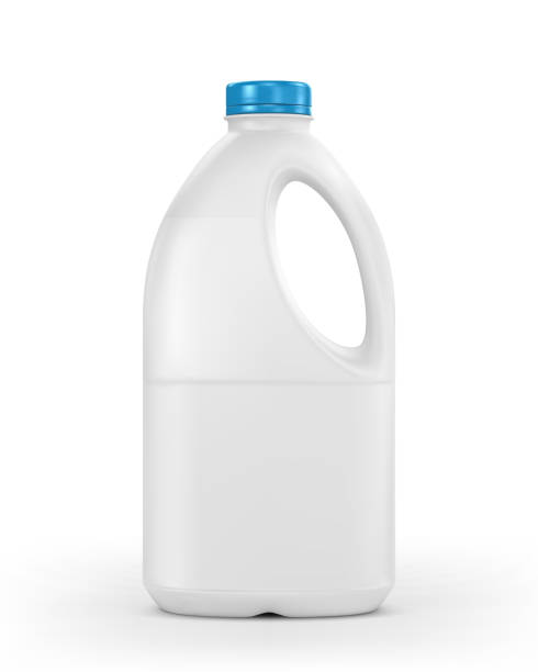 Milk plastic bottle isolated on white Milk plastic bottle isolated on white milk jug stock illustrations