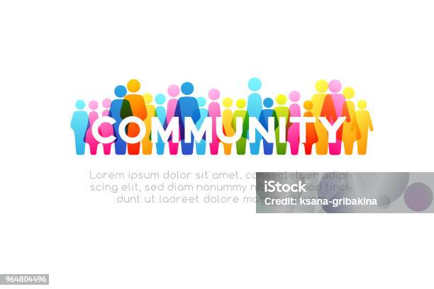 Social Concept Vector Horizontal Decoration Element From Colorful People Icons Stock Illustration - Download Image Now