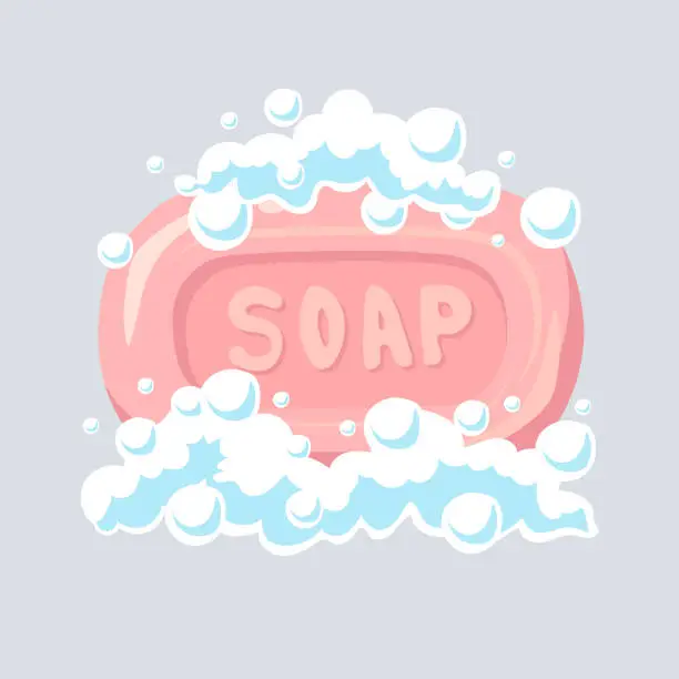 Vector illustration of Soap flat icon, soap bubbles, vector illustration.